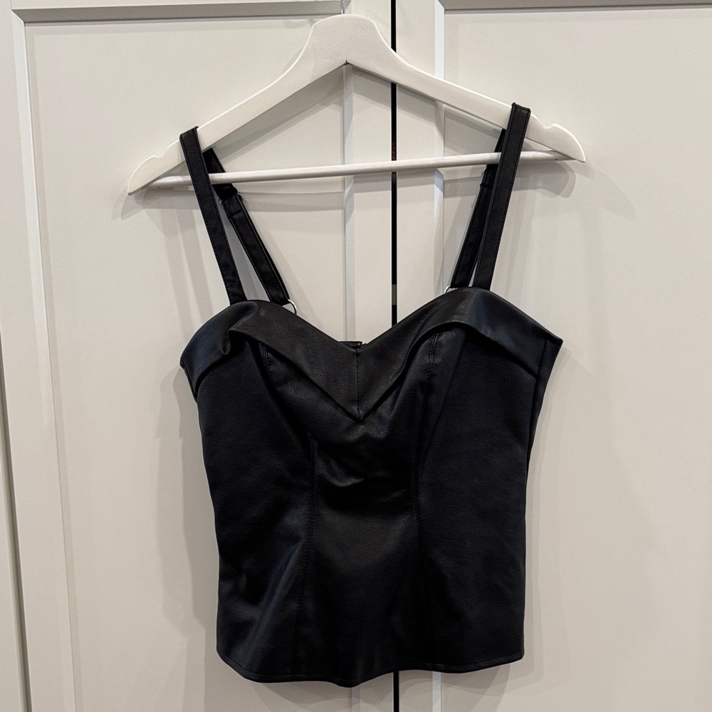 Bad Girl Man Eater top in Vegan Leather